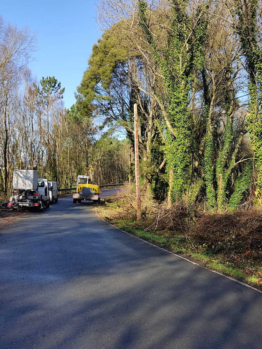 Betanzos retira ramas y árboles que dificultaban la circulación