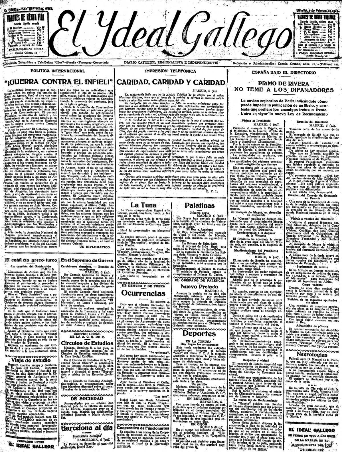 Portada 7 febrero 1925