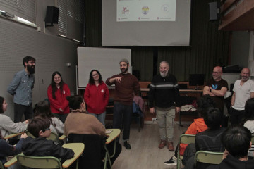 Los alumnos del IES Fernando Wirtz, durante la charla de ayer  quintana