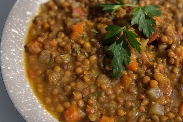 Lentejas vegetarianas de La Taberna del Arriero