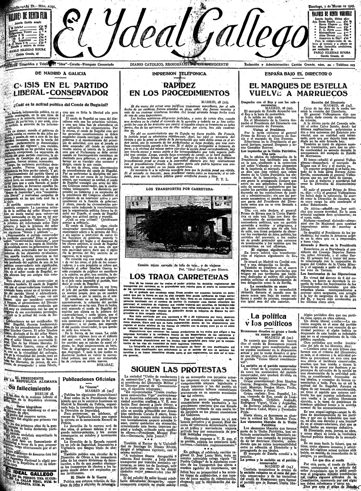 Portada 01 marzo 1925