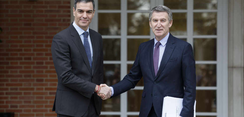 Sánchez recibe a Feijóo en Moncloa en su primer encuentro a solas desde diciembre de 2023