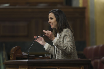 MADRID, 12/03/2025.- La diputada de Podemos Ione Belarra durante su intervención este miércoles en el pleno del Congreso. EFE/ Kiko Huesca